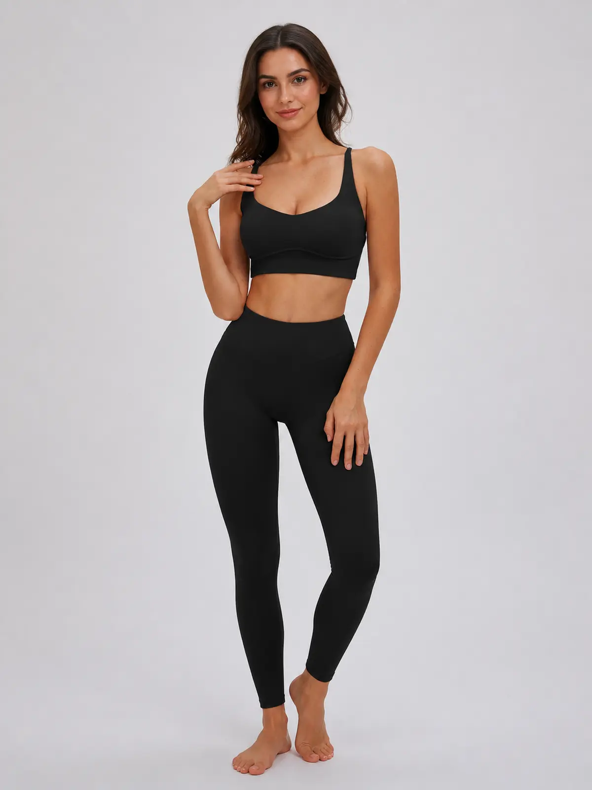 Auburn Current Scoop-Neck Longline Sports Bra — studio portrait