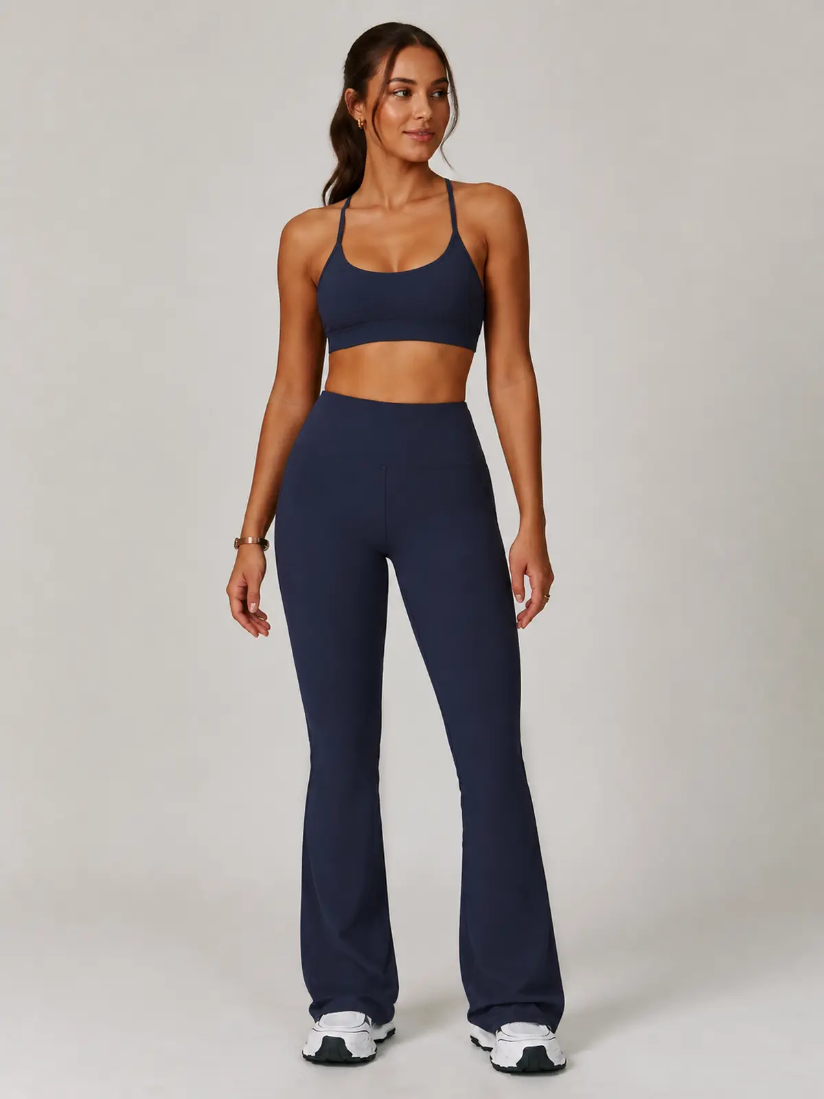 Boreal Sweep High-Rise Flare Leggings — dark navy blue — flare-leggings — authoritative variation image