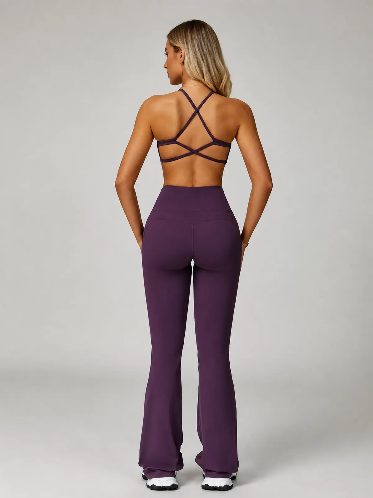 Boreal Sweep High-Rise Flare Leggings — dark purple — general — authoritative variation match