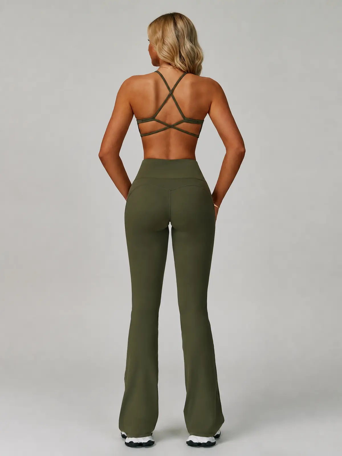 Boreal Sweep High-Rise Flare Leggings — olive green — general — authoritative variation match