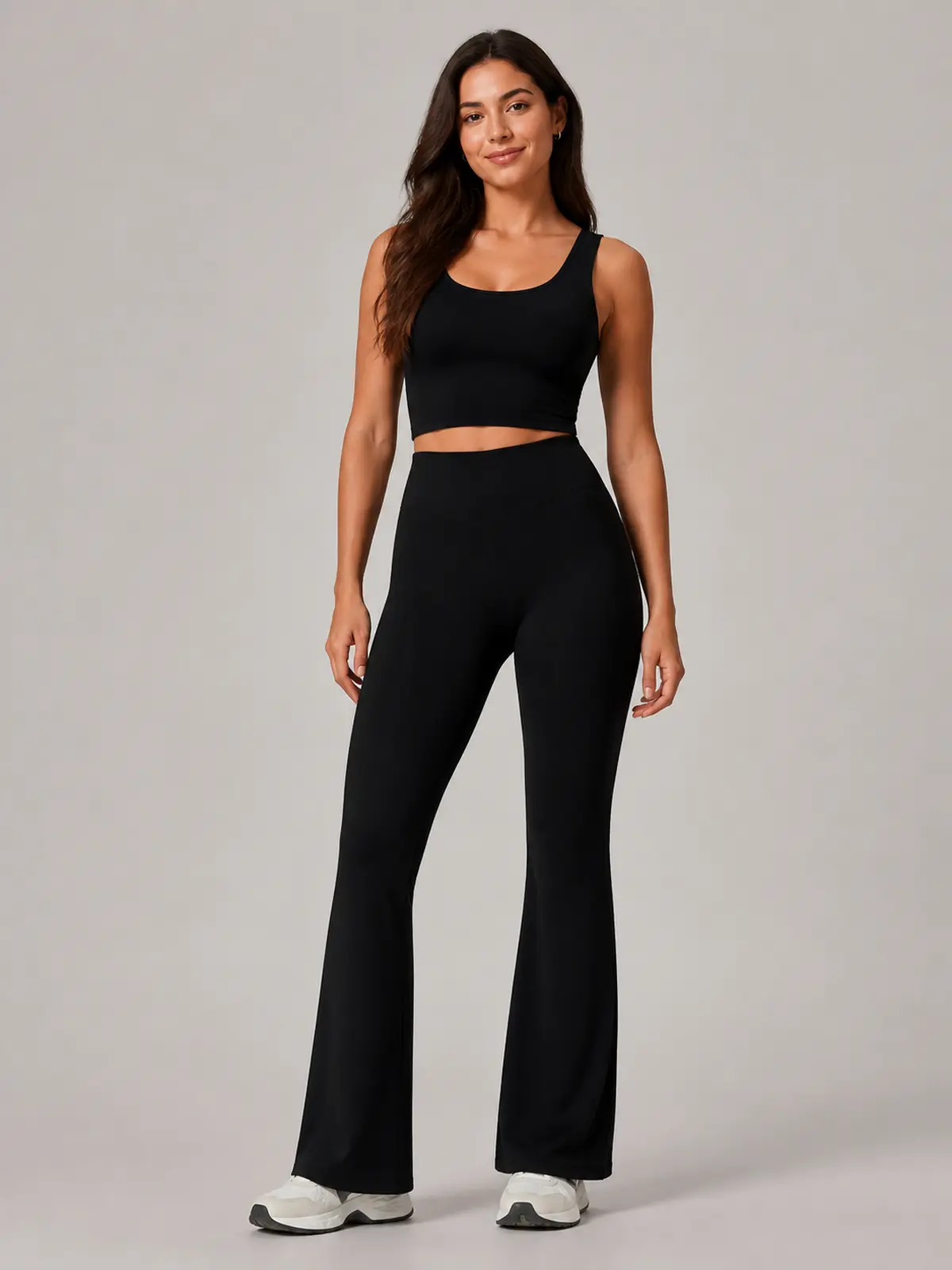 Canyon Rhythm High-Rise Full-Length Flare Leggings — black — flare-leggings — authoritative variation image