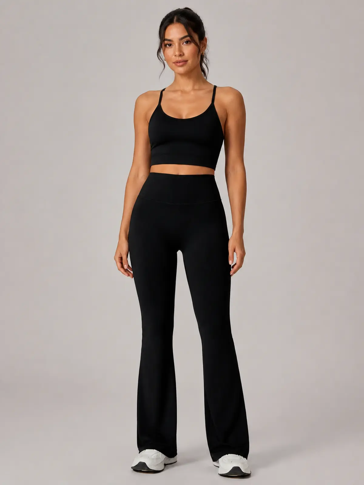 Canyon Rhythm High-Rise Full-Length Flare Leggings — black — flare-leggings — authoritative variation match