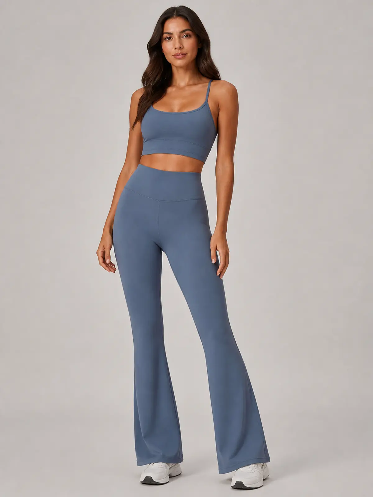Canyon Rhythm High-Rise Full-Length Flare Leggings — gray-blue — flare-leggings — authoritative variation image