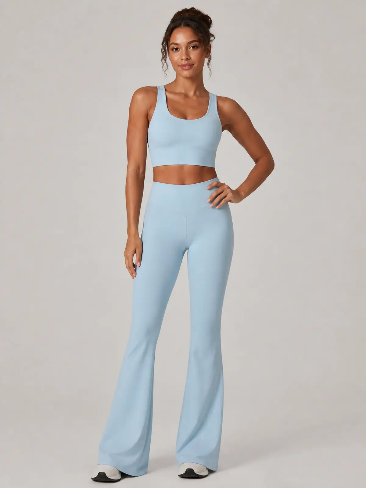 Canyon Rhythm High-Rise Full-Length Flare Leggings — light blue — flare-leggings — authoritative variation image