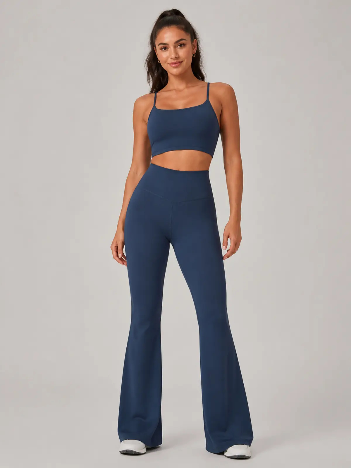 Canyon Rhythm High-Rise Full-Length Flare Leggings — navy blue — flare-leggings — authoritative variation image