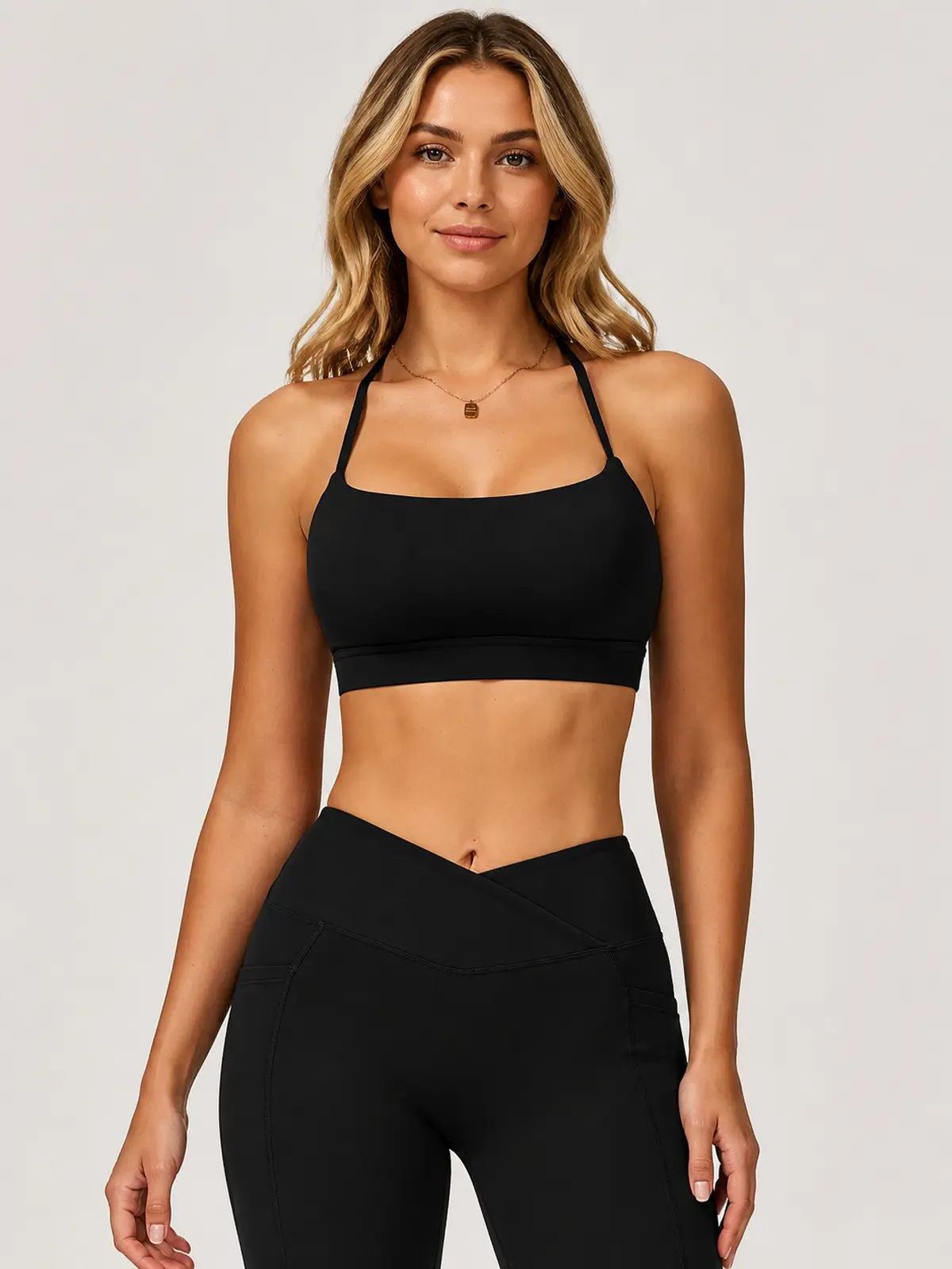 Cobalt Garden Square-Neck Longline Sports Bra — black — sports-bra — authoritative variation image