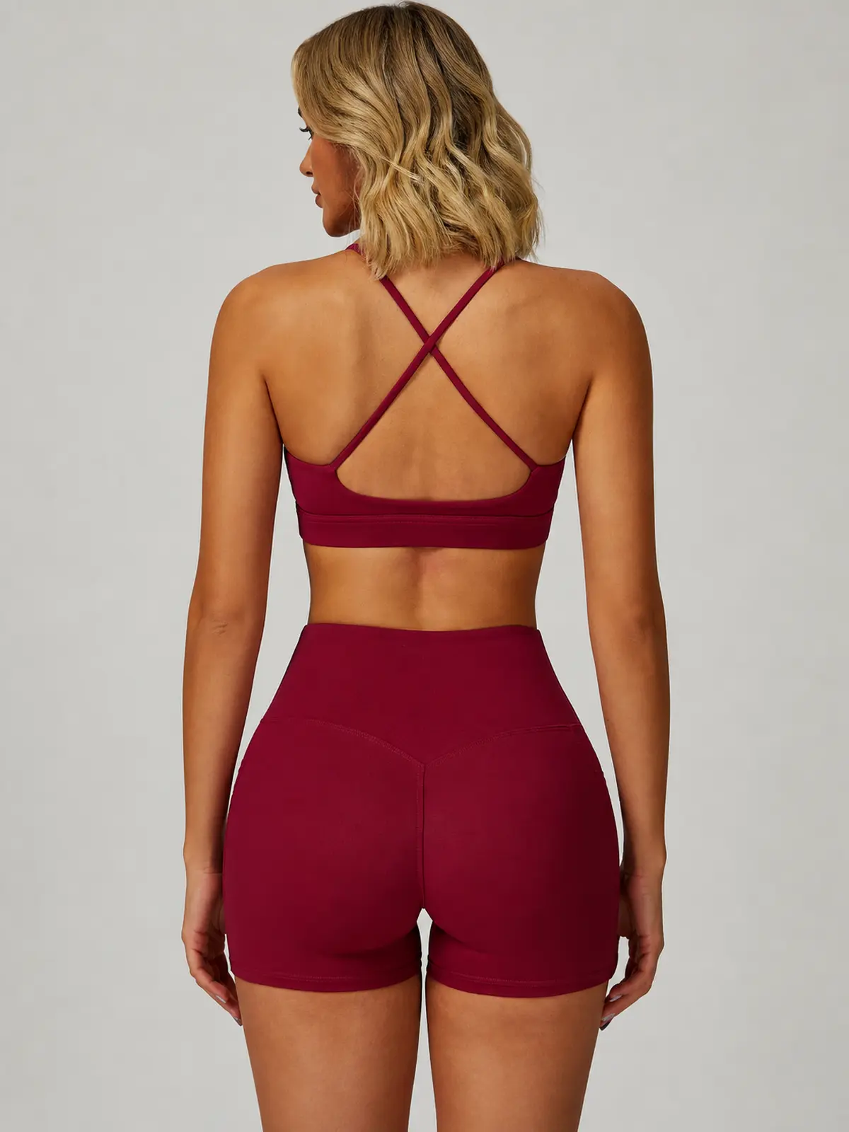 Cobalt Garden Square-Neck Longline Sports Bra — cherry red — general — authoritative variation match