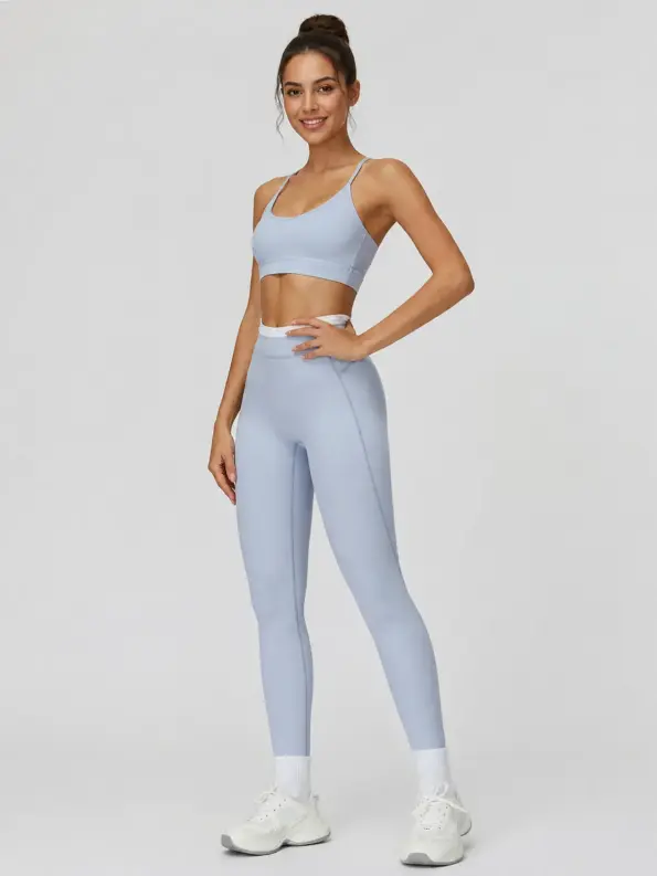 Contrast Current High-Rise Ankle-Length Yoga Leggings — light mist blue — authoritative variation match