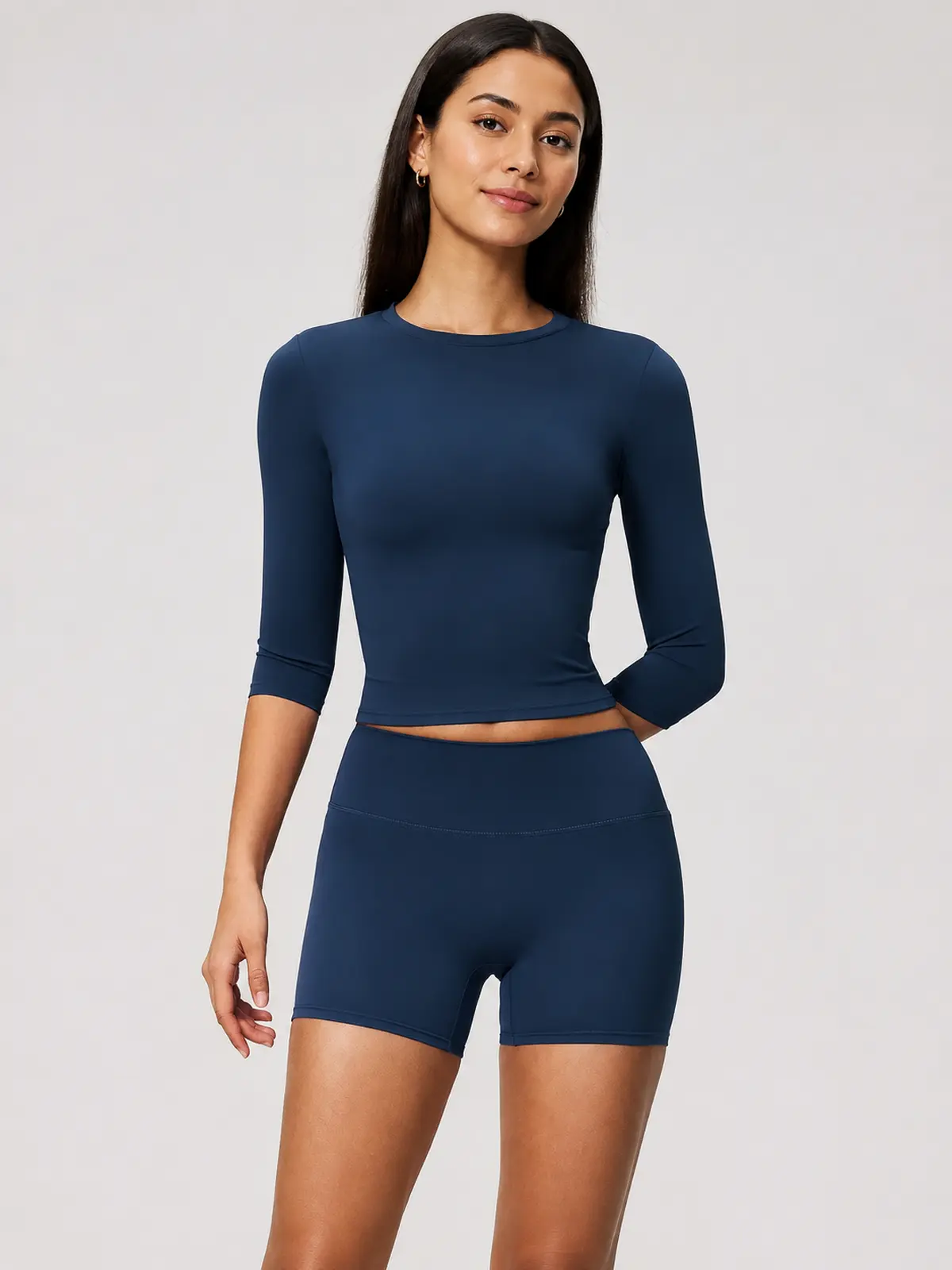 Daybreak Pulse Crop Top and Bike Shorts Set — studio portrait