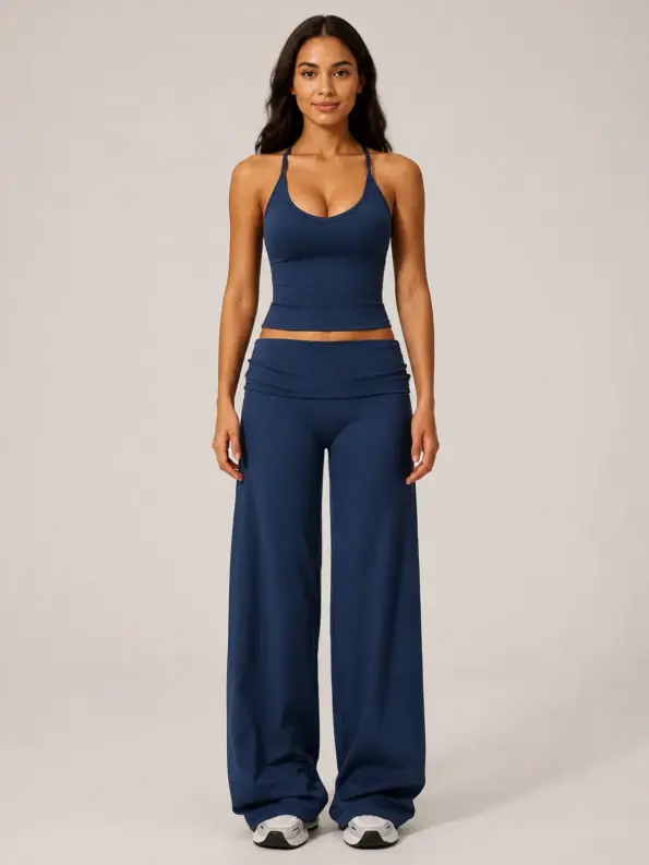 Drift Archive Tank Top and Wide-Leg Pants Set — navy blue — general — authoritative variation match