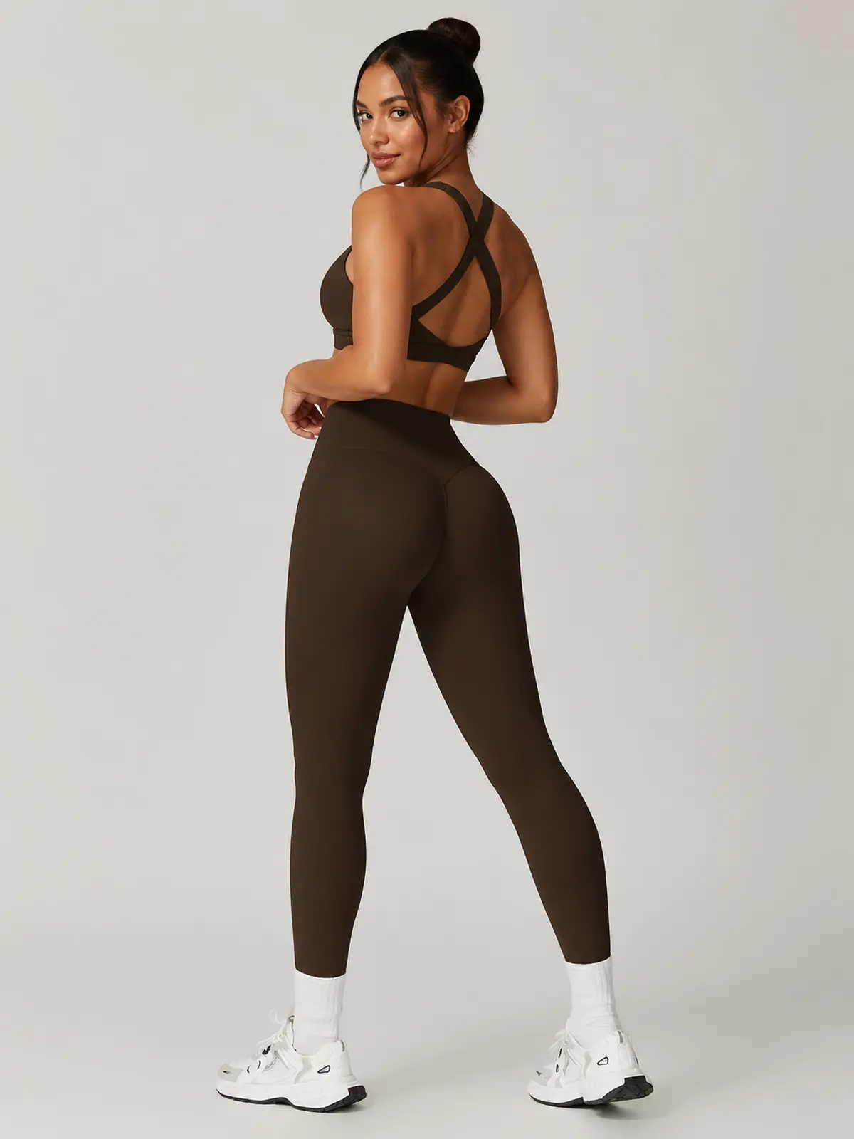 Emberline Studio High-Rise Full-Length Leggings — dark brown — general — authoritative variation match