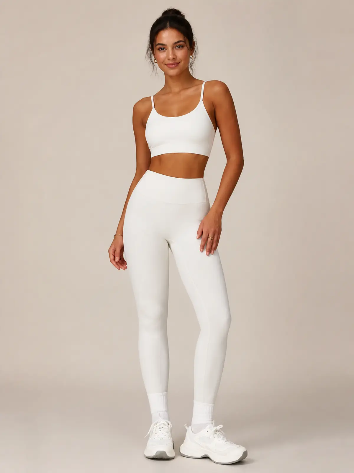 Emberline Studio High-Rise Full-Length Leggings — ivory white — authoritative variation match
