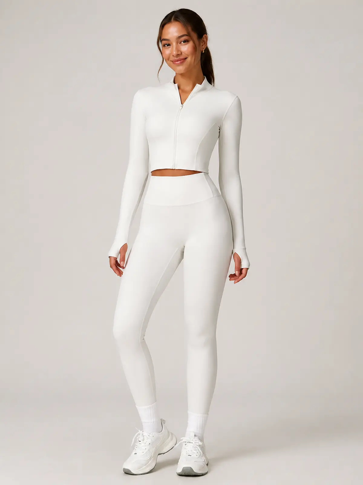 Emberline Studio High-Rise Full-Length Leggings — ivory white — authoritative variation match