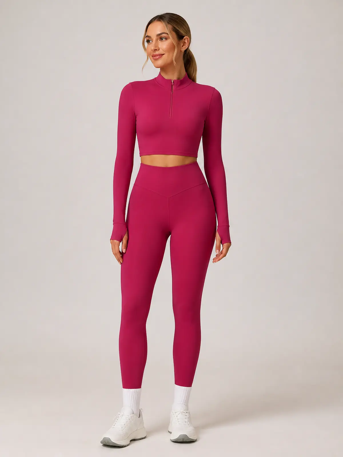 Emberline Studio High-Rise Full-Length Leggings — rose red — general — authoritative variation match