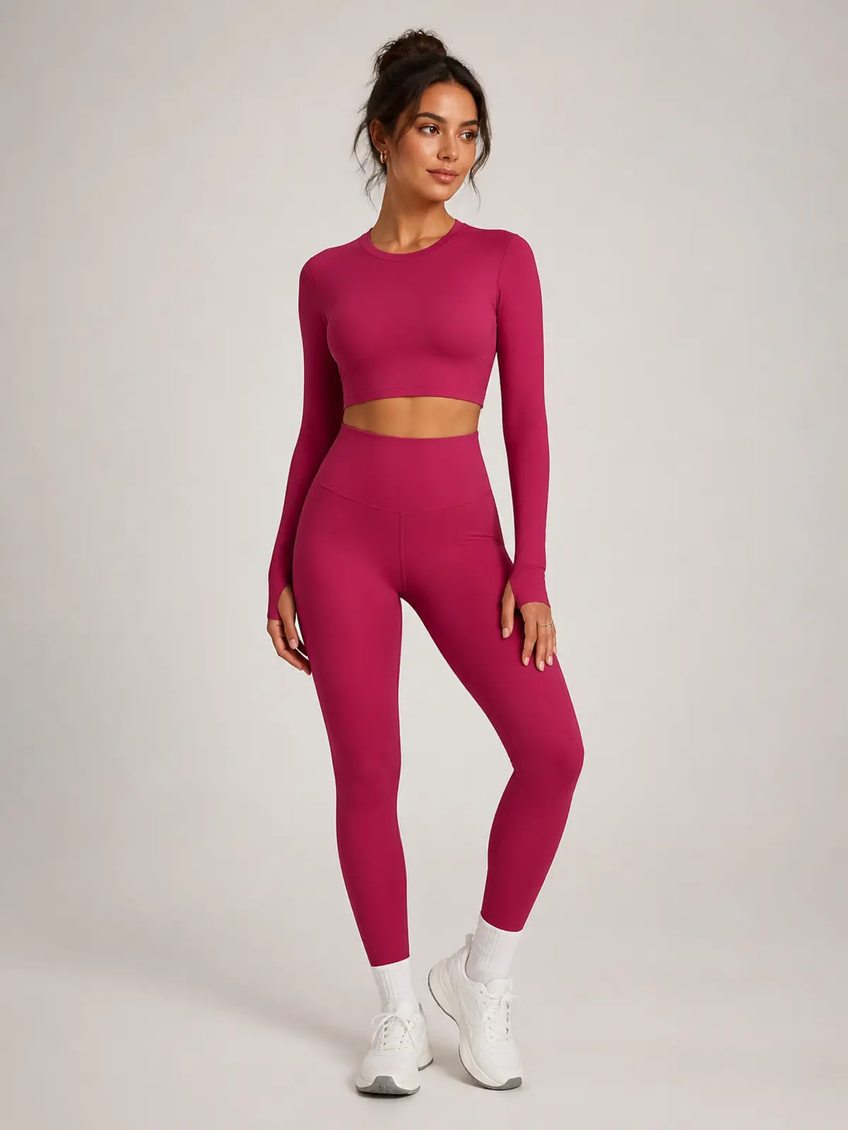 Emberline Studio High-Rise Full-Length Leggings — rose red — authoritative variation match