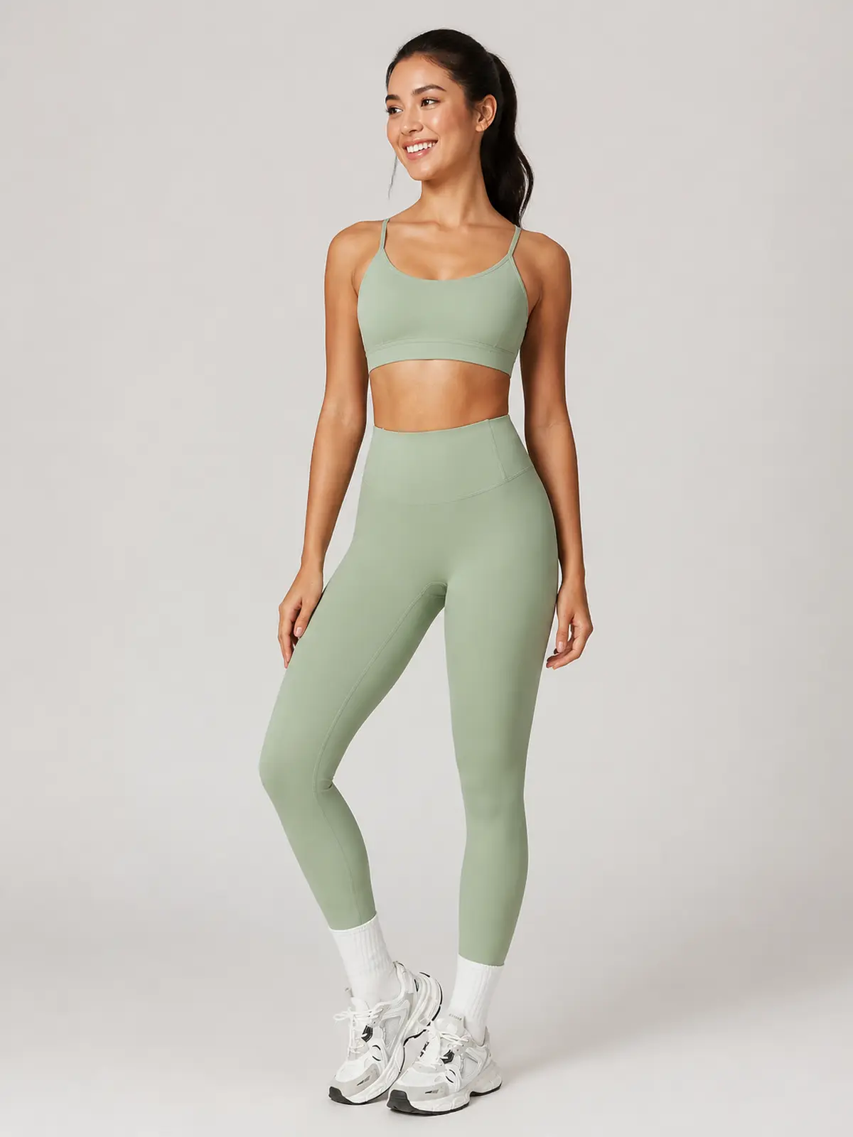 Emberline Studio High-Rise Full-Length Leggings — sage green — authoritative variation match
