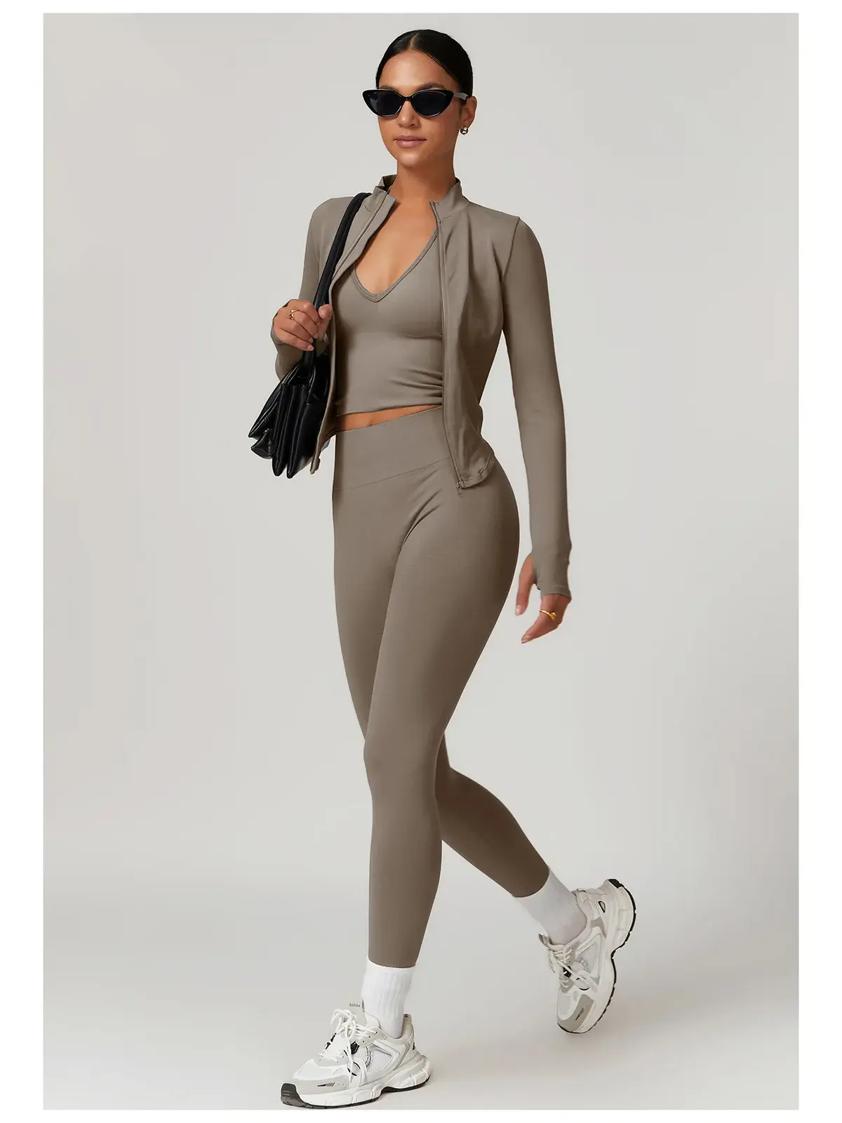 Fable Dusk Halter Tank Top and Leggings Set — taupe — general — authoritative variation match