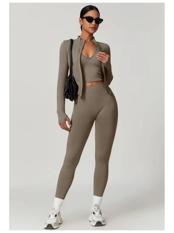 Fable Dusk Halter Tank Top and Leggings Set — taupe — general — authoritative variation match