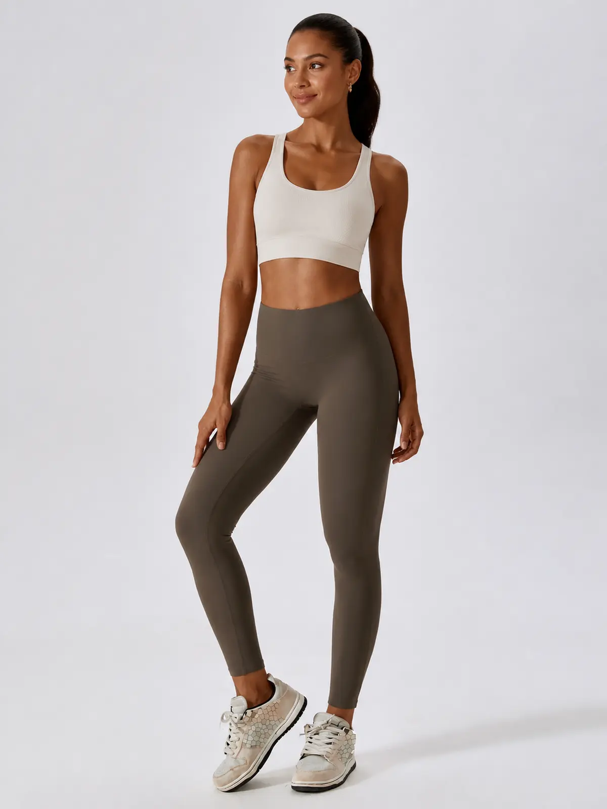 Fjord Cadence High-Rise Full-Length Yoga Leggings — dark taupe brown — authoritative variation image