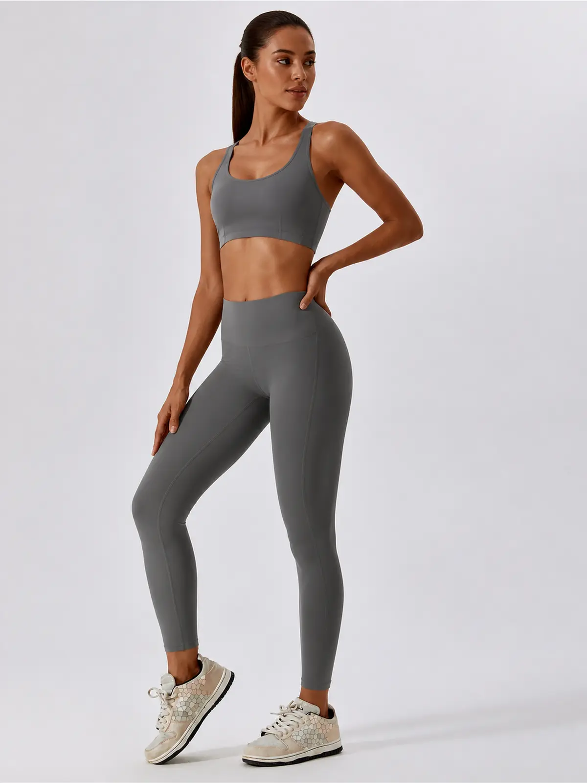 Fjord Cadence High-Rise Full-Length Yoga Leggings — gray — authoritative variation match