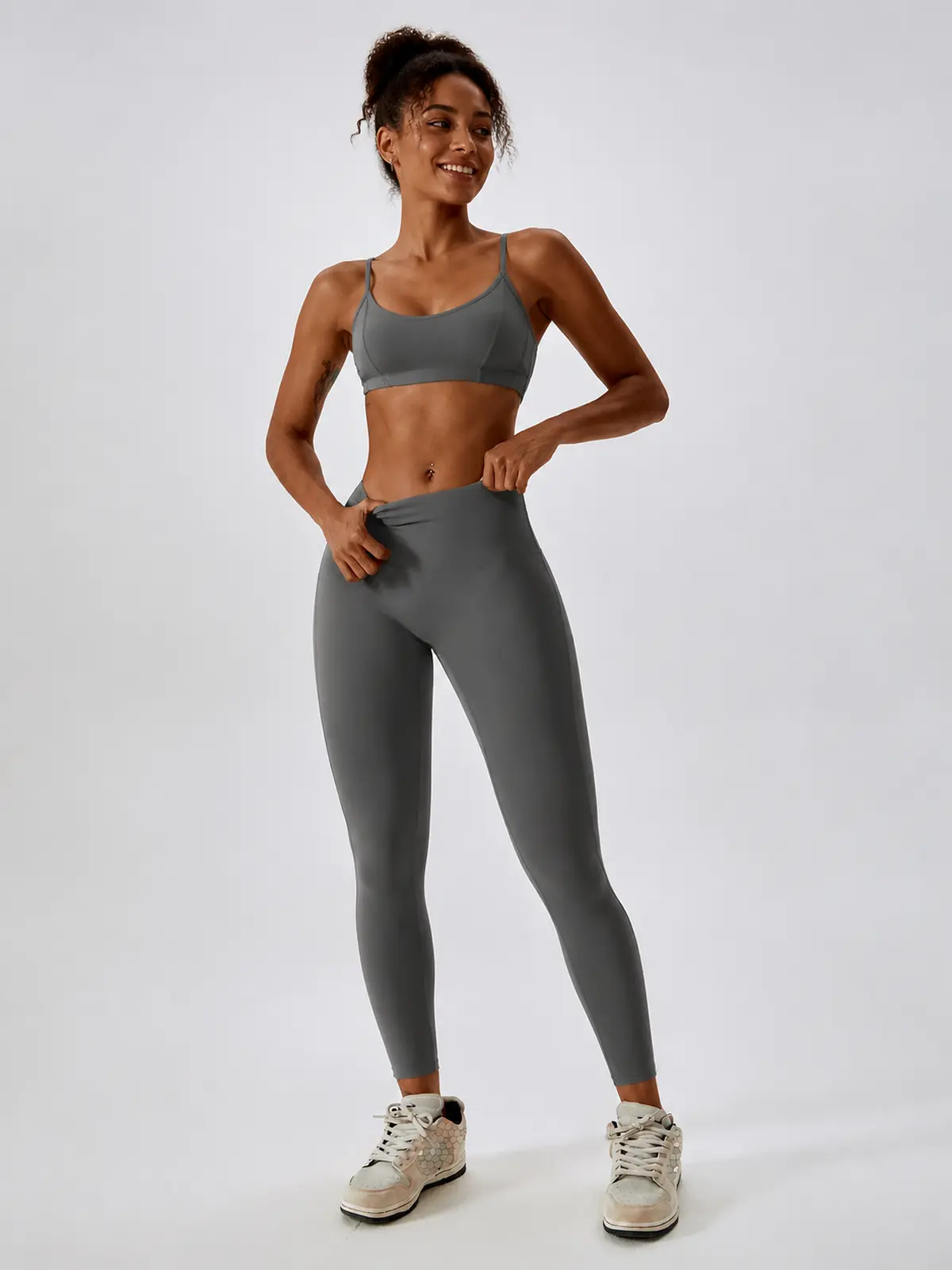Fjord Cadence High-Rise Full-Length Yoga Leggings — gray — authoritative variation match