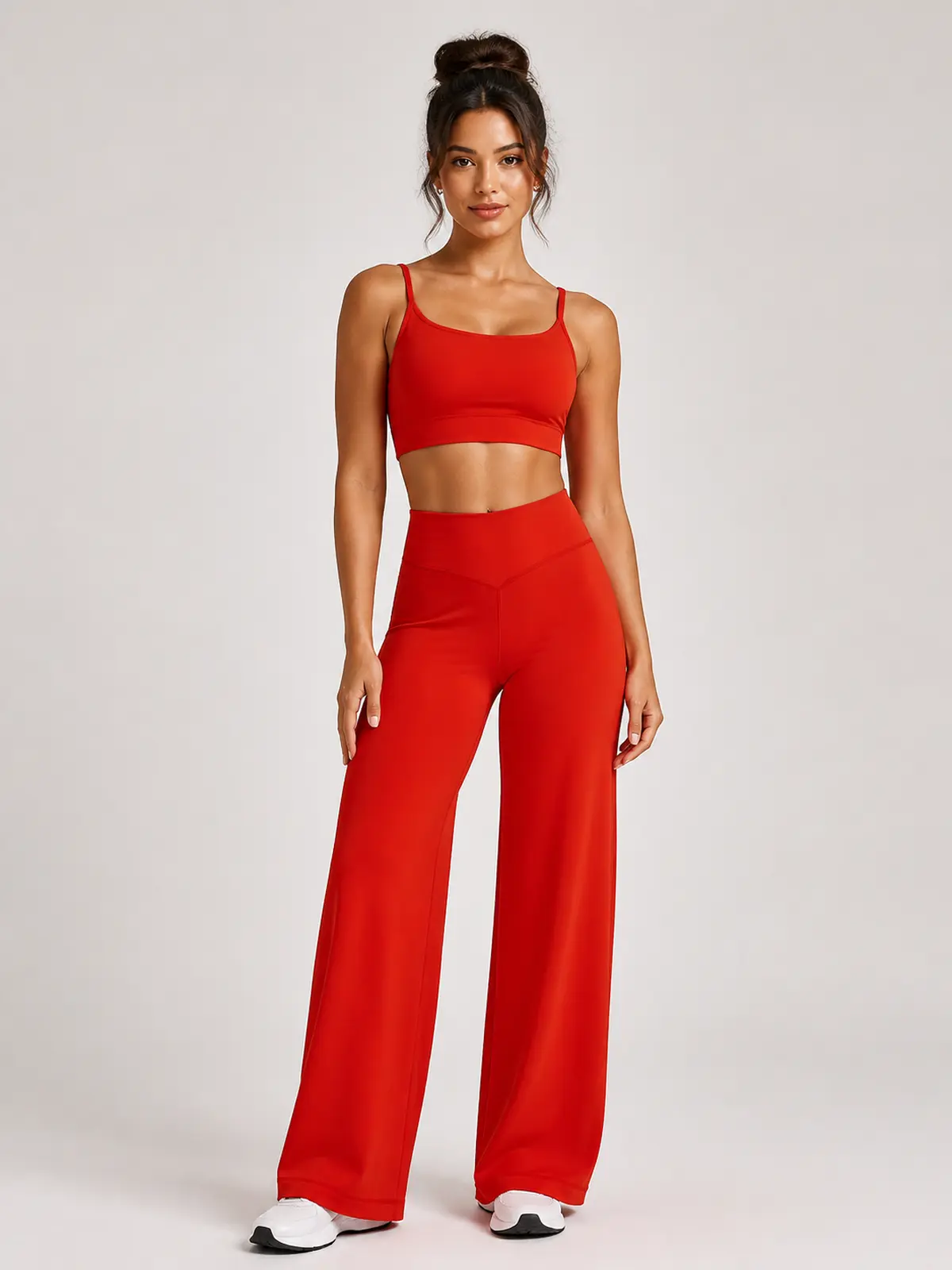 Harbor Verse High-Rise Flare Leggings — bright red — pants — authoritative variation match