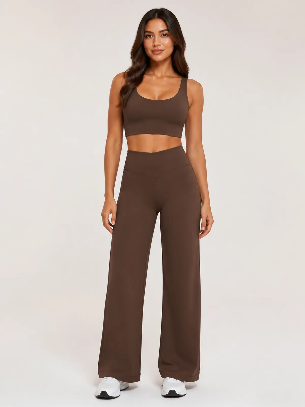 Harbor Verse High-Rise Flare Leggings — chocolate brown — pants — authoritative variation match
