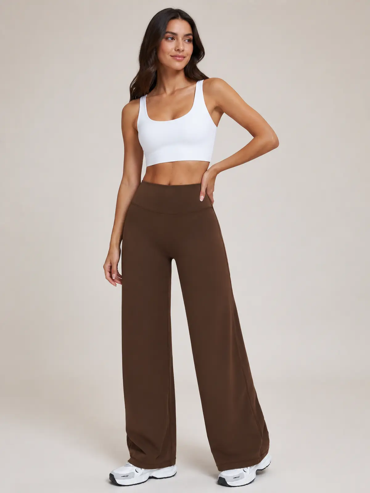 Harbor Verse High-Rise Flare Leggings — chocolate brown — pants — authoritative variation match