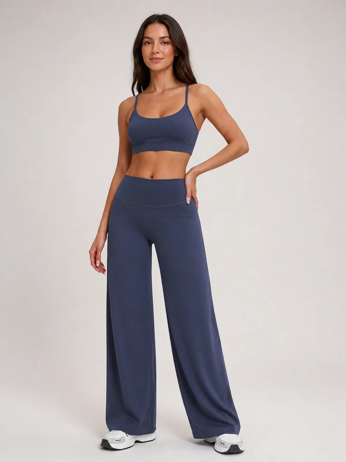 Harbor Verse High-Rise Flare Leggings — dark blue — pants — authoritative variation match