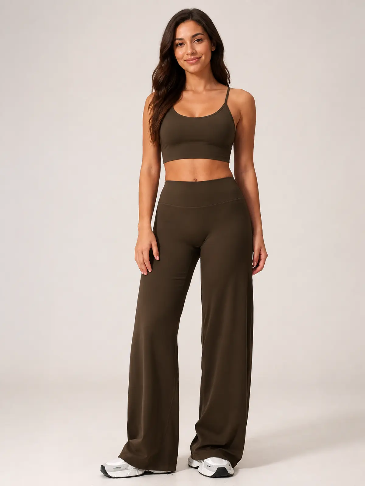 Harbor Verse High-Rise Flare Leggings — dark coffee brown — pants — assigned human anchor cluster