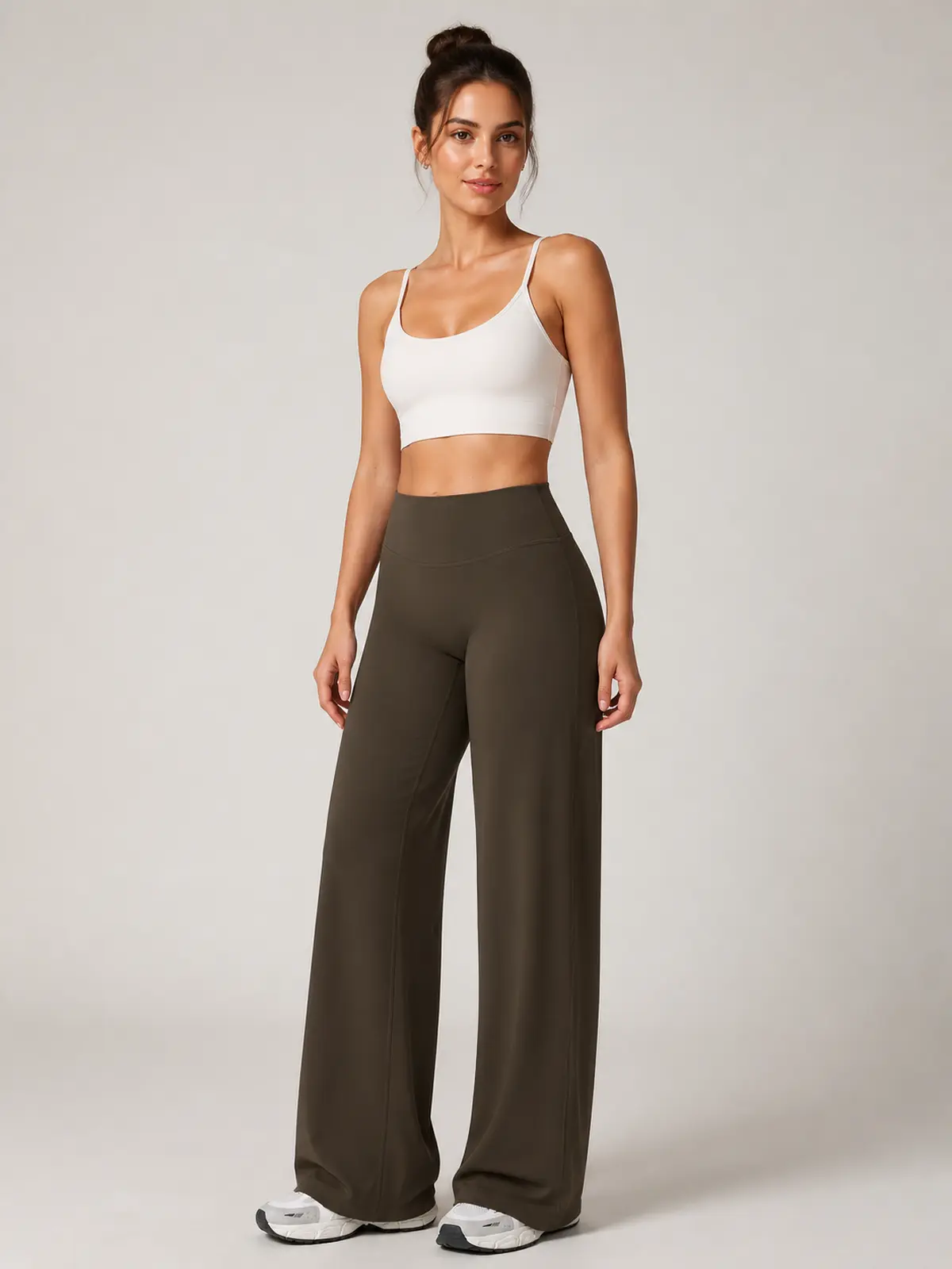 Harbor Verse High-Rise Flare Leggings — dark coffee brown — pants — assigned human anchor cluster