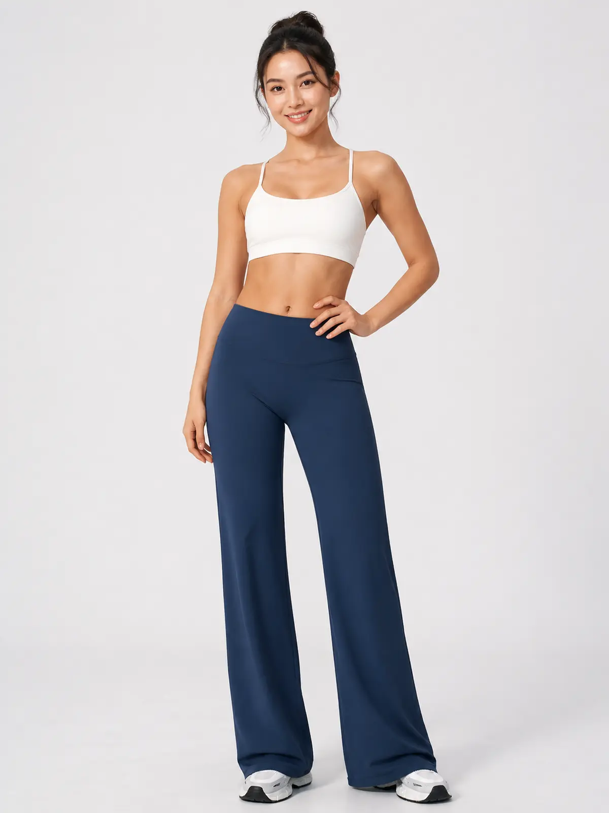 Harbor Verse High-Rise Flare Leggings — dark navy blue — flare-leggings — authoritative variation match