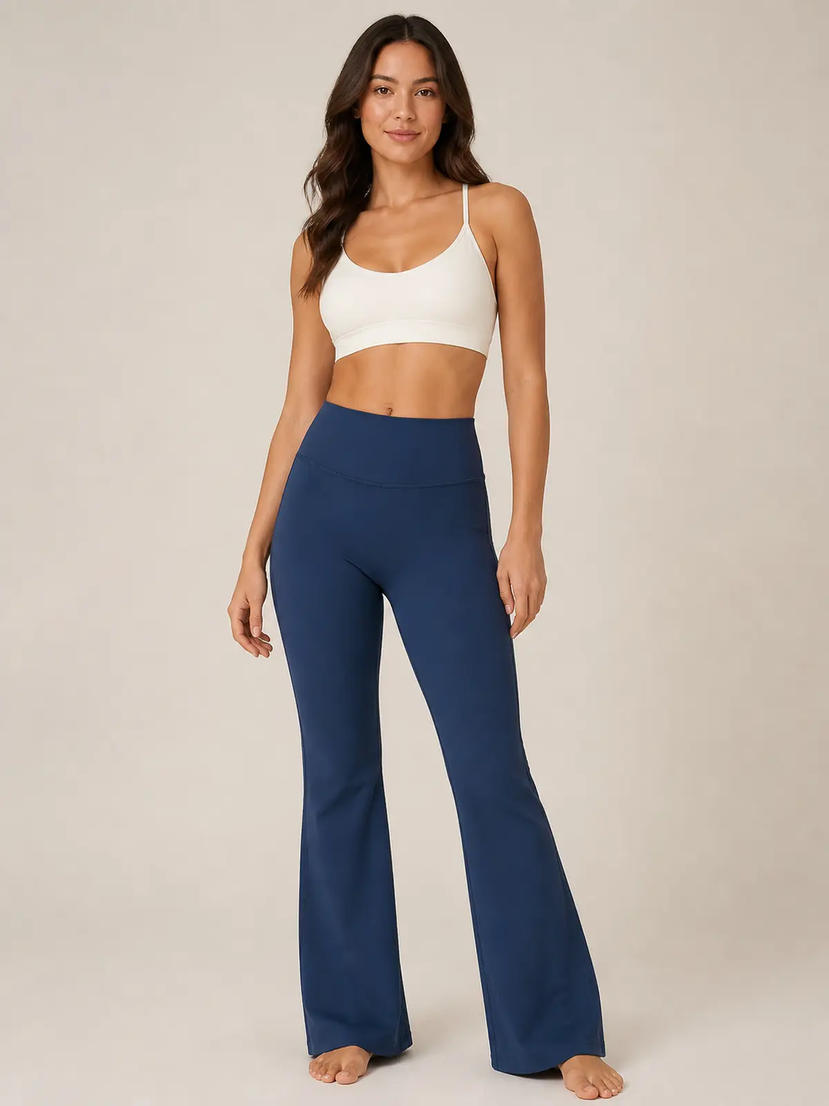 Harbor Verse High-Rise Flare Leggings — dark navy blue — flare-leggings — authoritative variation match