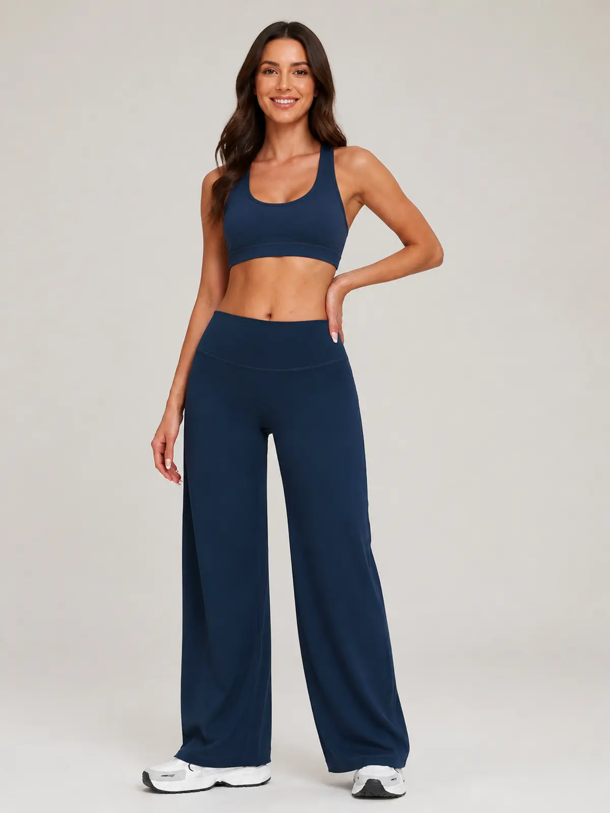 Harbor Verse High-Rise Flare Leggings — dark navy blue — pants — authoritative variation match