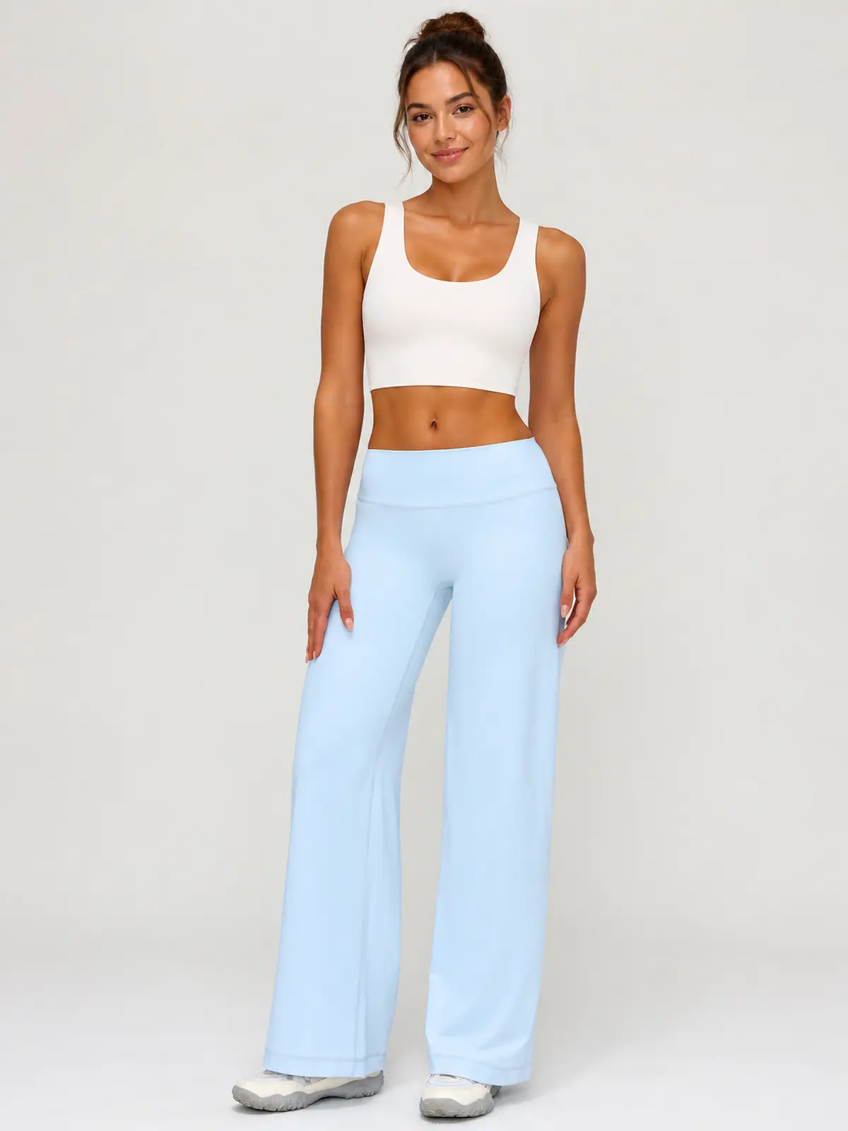 Harbor Verse High-Rise Flare Leggings — light blue — flare-leggings — authoritative variation match
