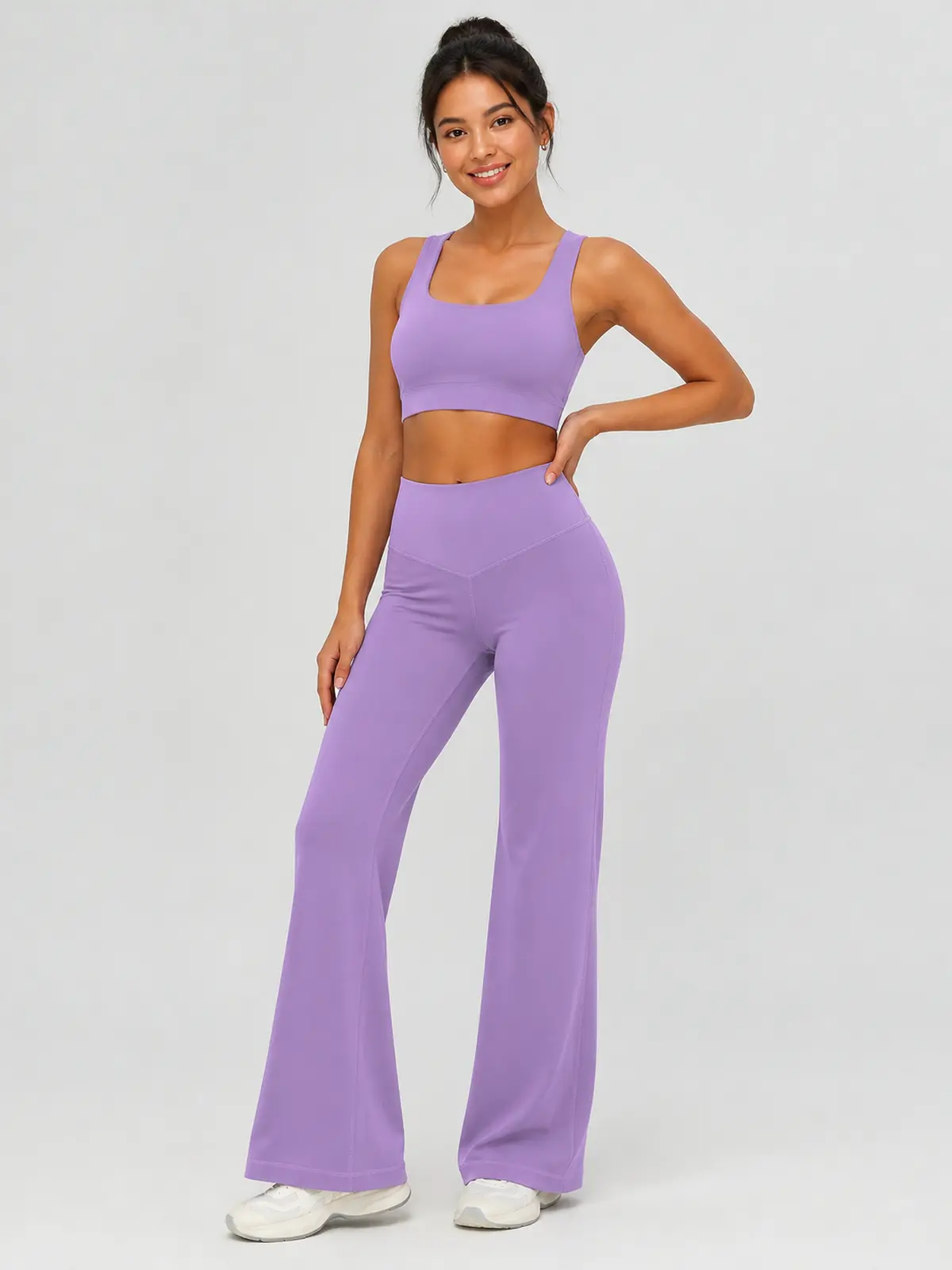 Harbor Verse High-Rise Flare Leggings — lilac purple — flare-leggings — authoritative variation match