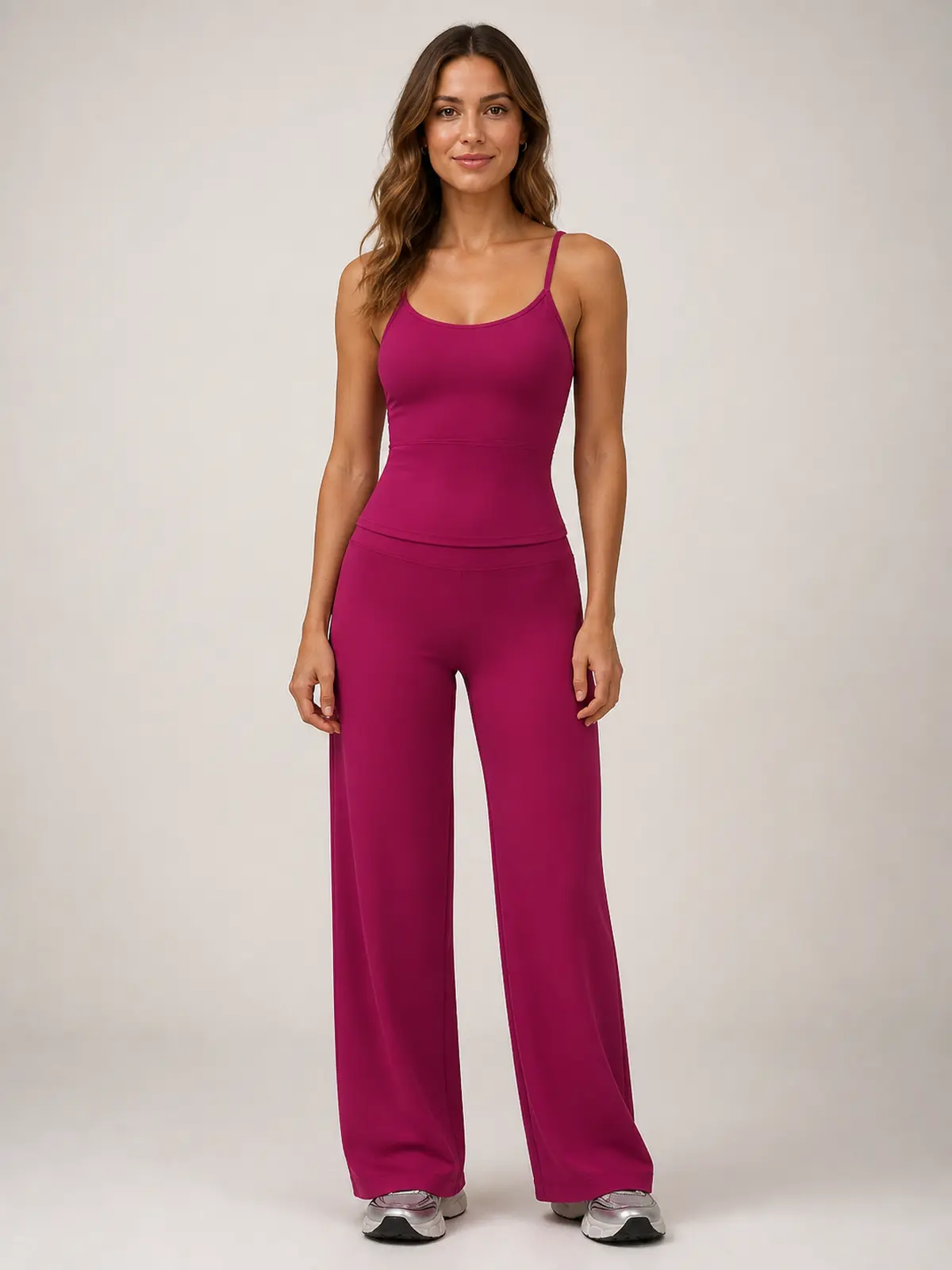 Harbor Verse High-Rise Flare Leggings — raspberry red — pants — authoritative variation match