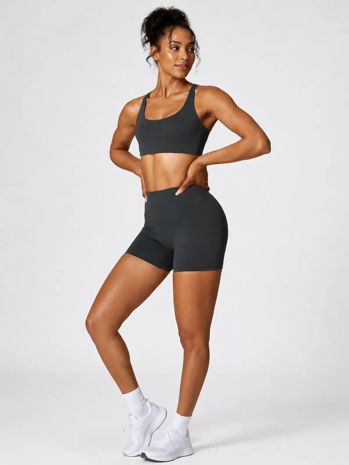 Hearth Ledger High-Rise Bike Shorts — black — bike-shorts — authoritative variation match