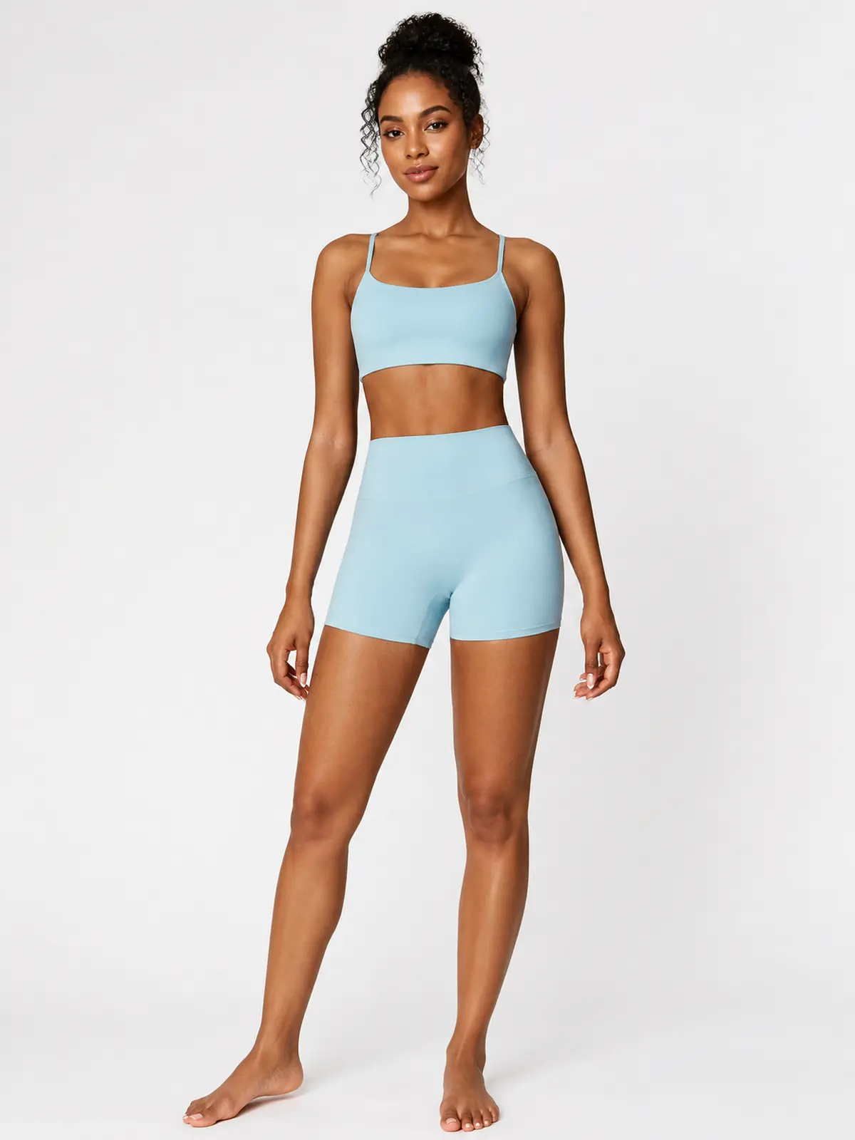 Hearth Ledger High-Rise Bike Shorts — light sky blue — bike-shorts — authoritative variation match