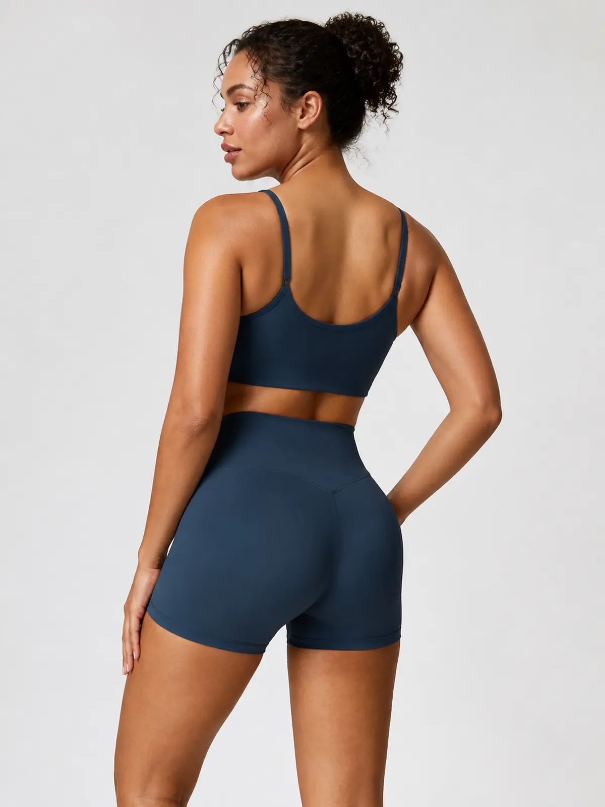 Hearth Ledger High-Rise Bike Shorts — navy blue — bike-shorts — authoritative variation match