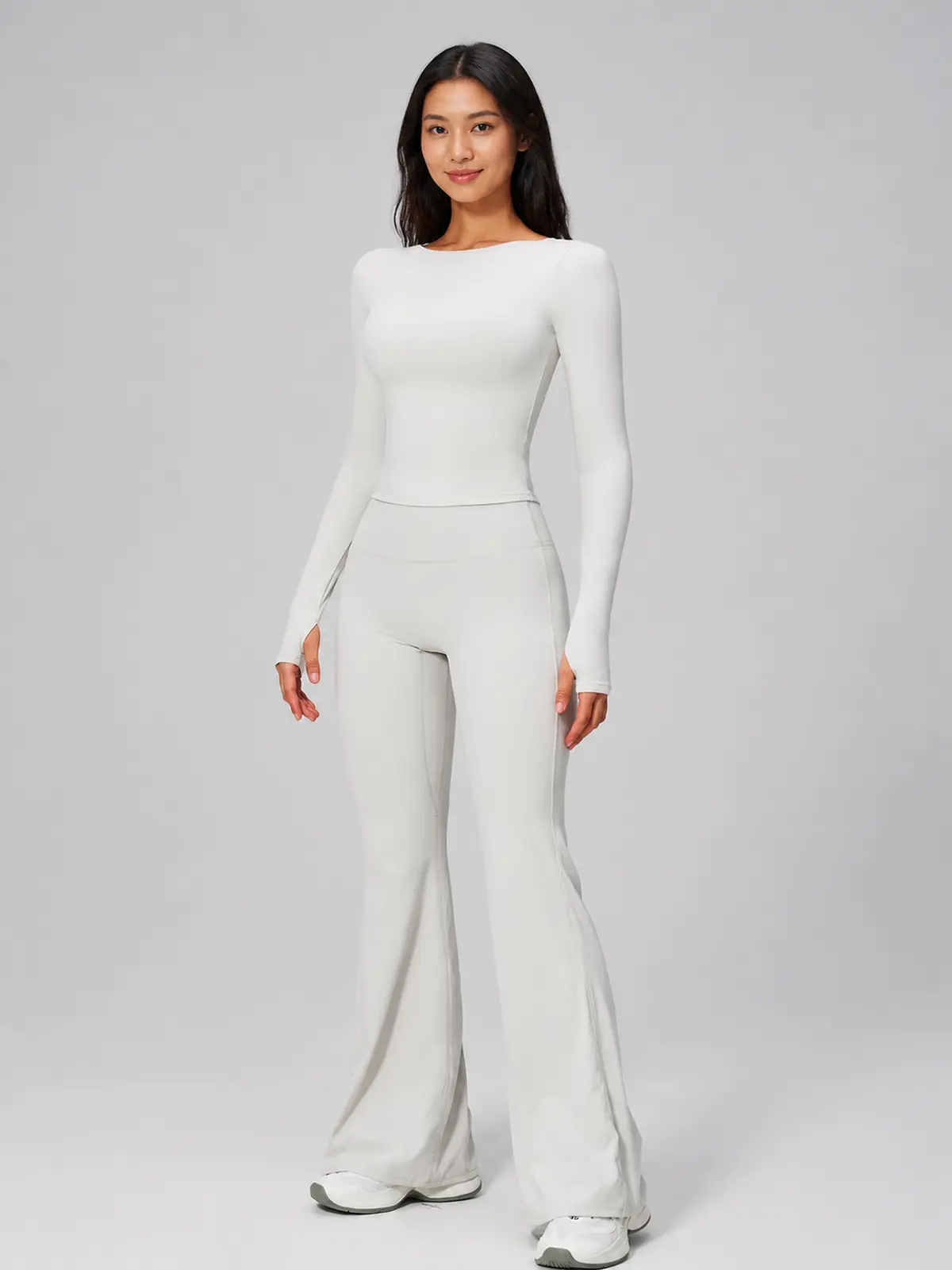 Horizon Sway Wide Boat-Neck Long-Sleeve Yoga Top — off-white — long-sleeve-top — authoritative variation match