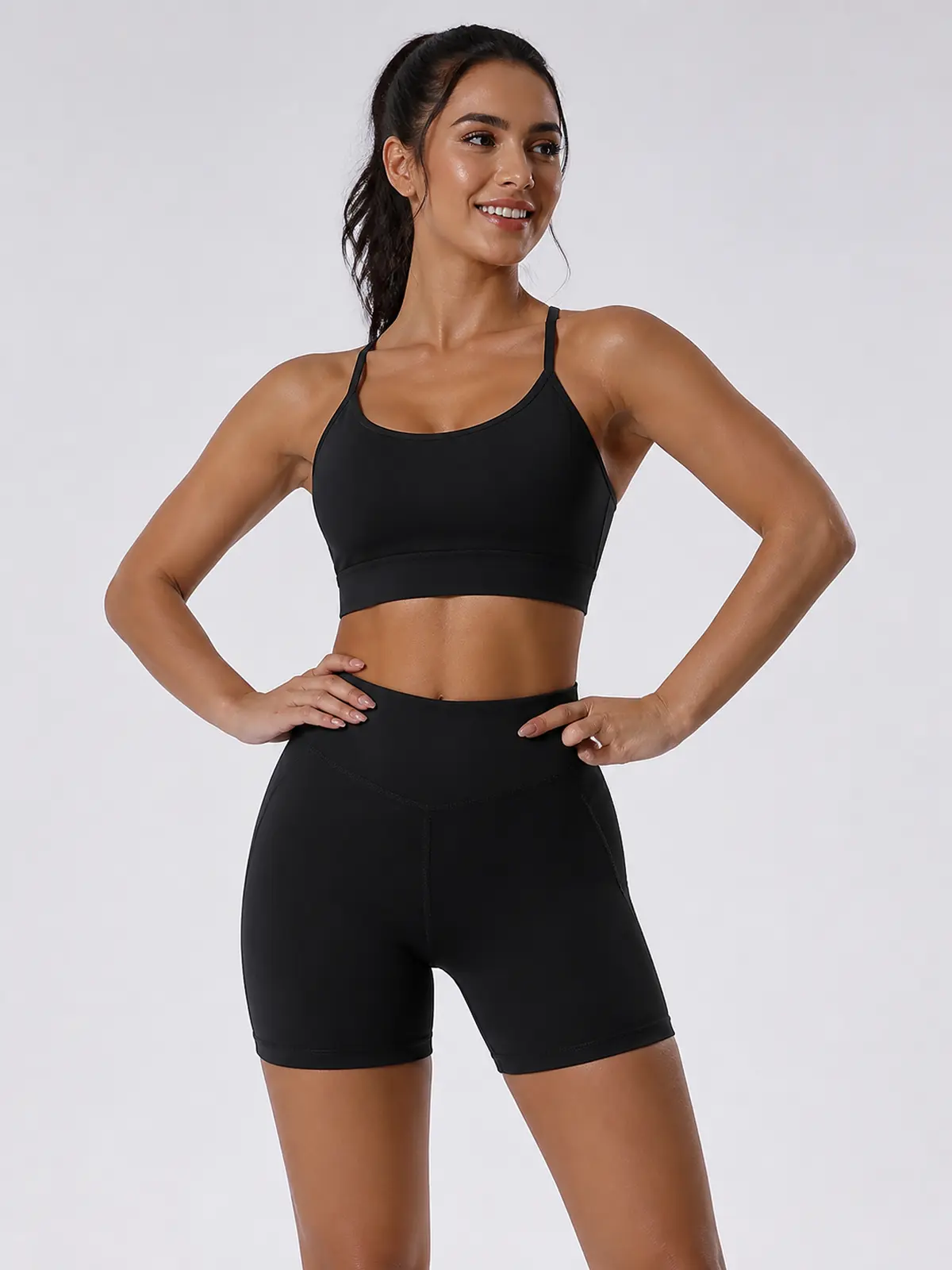 Indigo Motion High-Rise Bike Shorts — black — bike-shorts — authoritative variation match