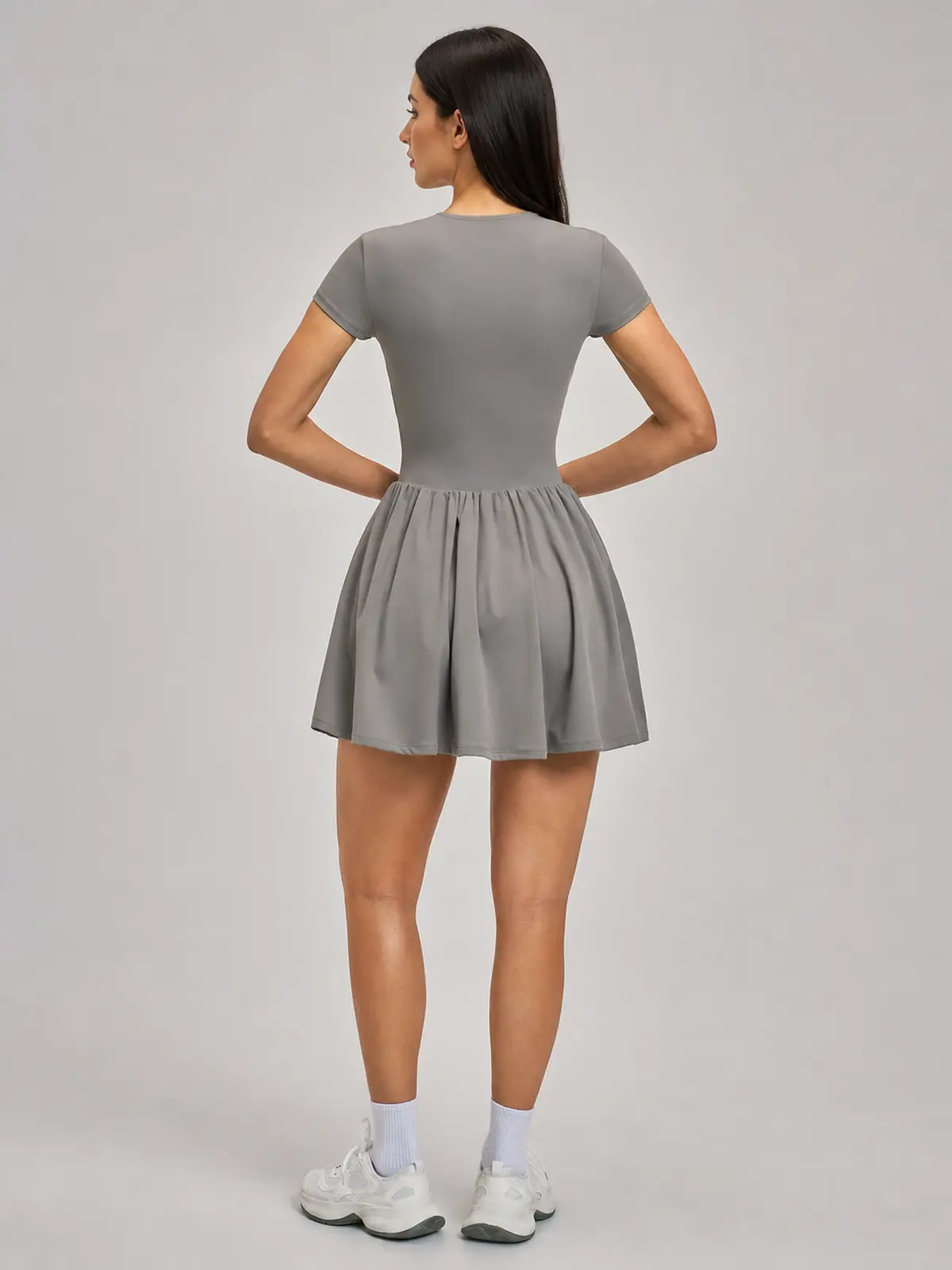 Juniper Motion Zip-Front Exercise Dress — gray — exercise-dress — authoritative variation match