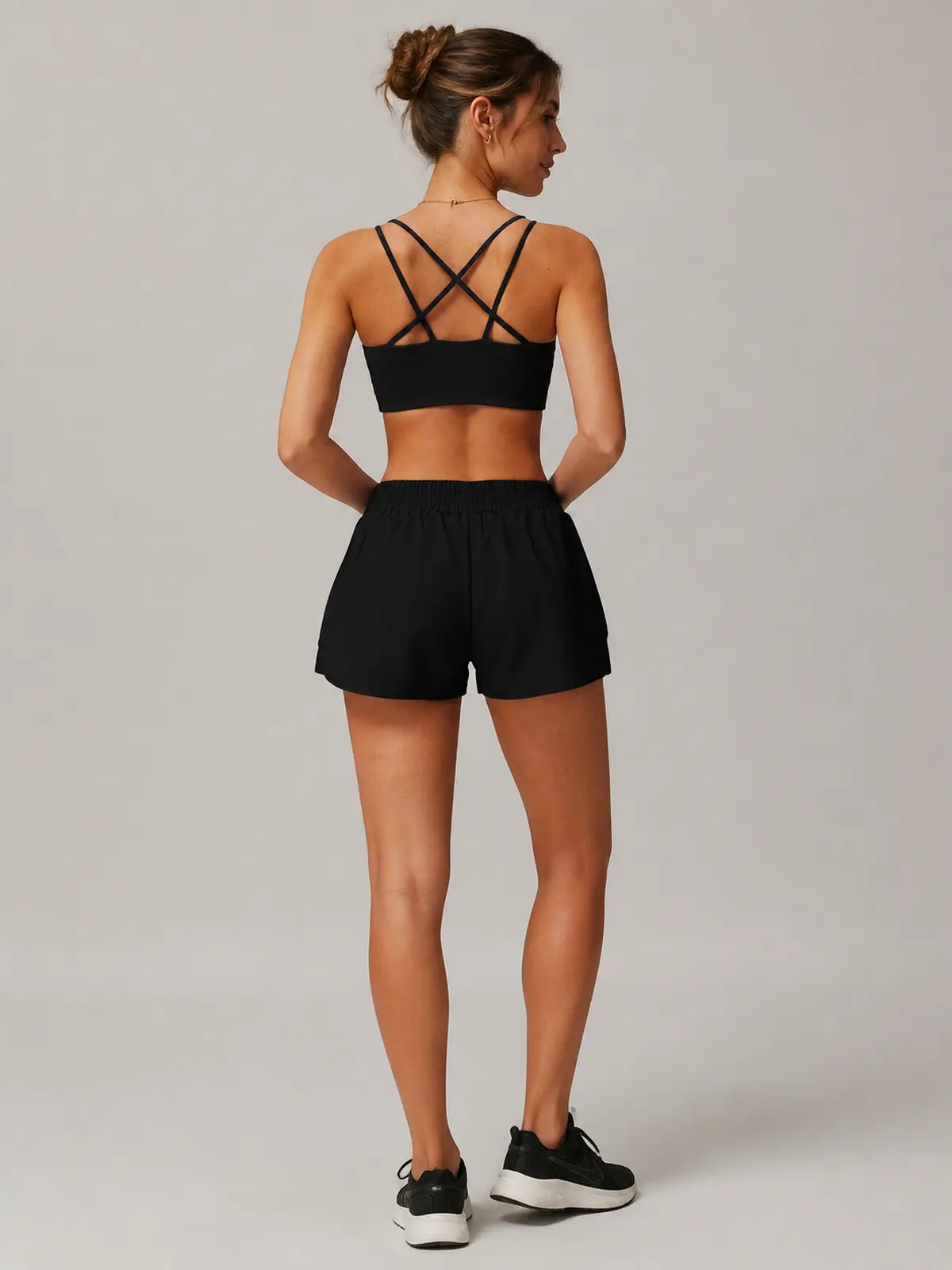 Layered Motion 2-in-1 Yoga Shorts — black — general — authoritative variation match