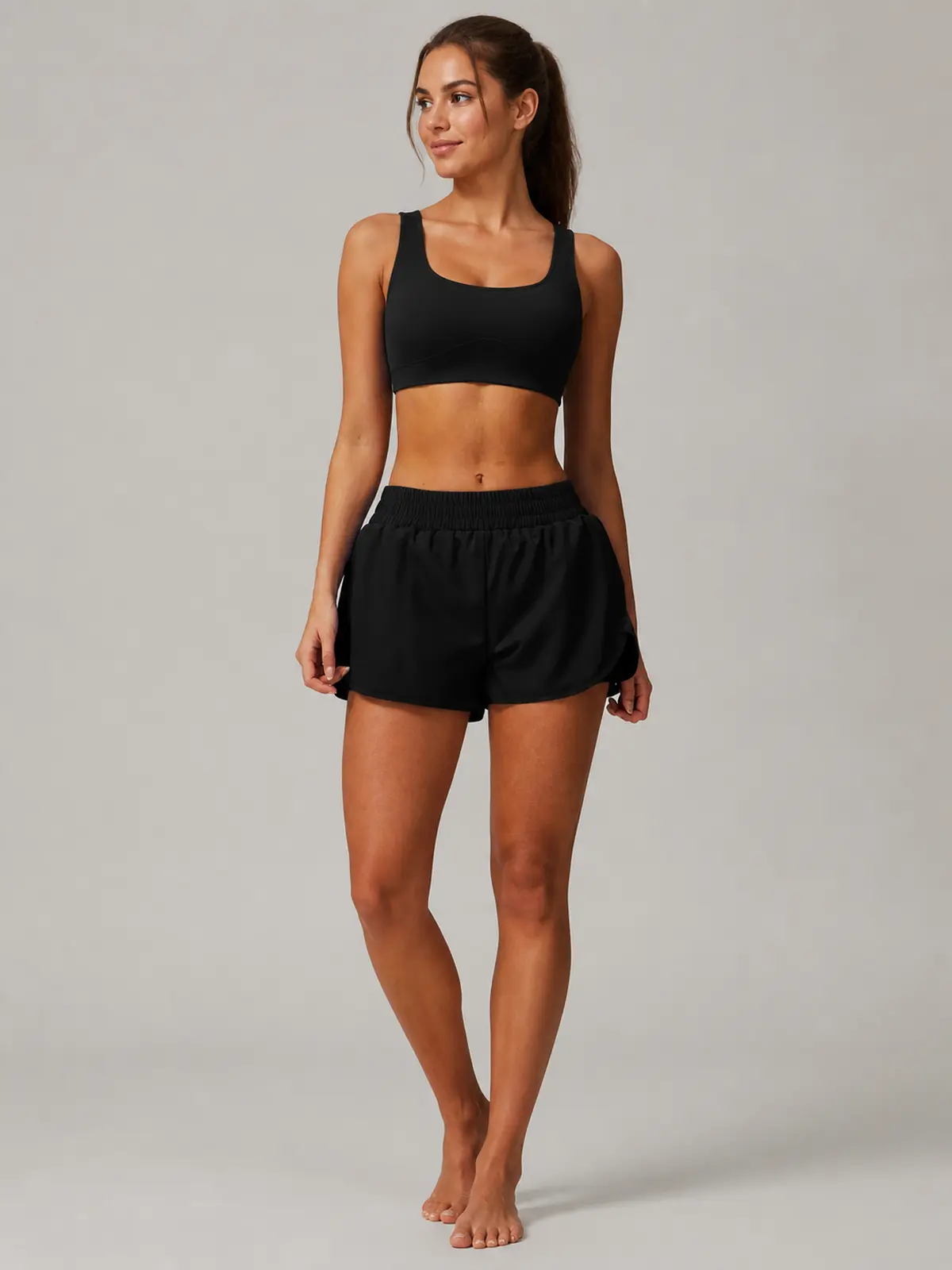 Layered Motion 2-in-1 Yoga Shorts — black — authoritative variation match