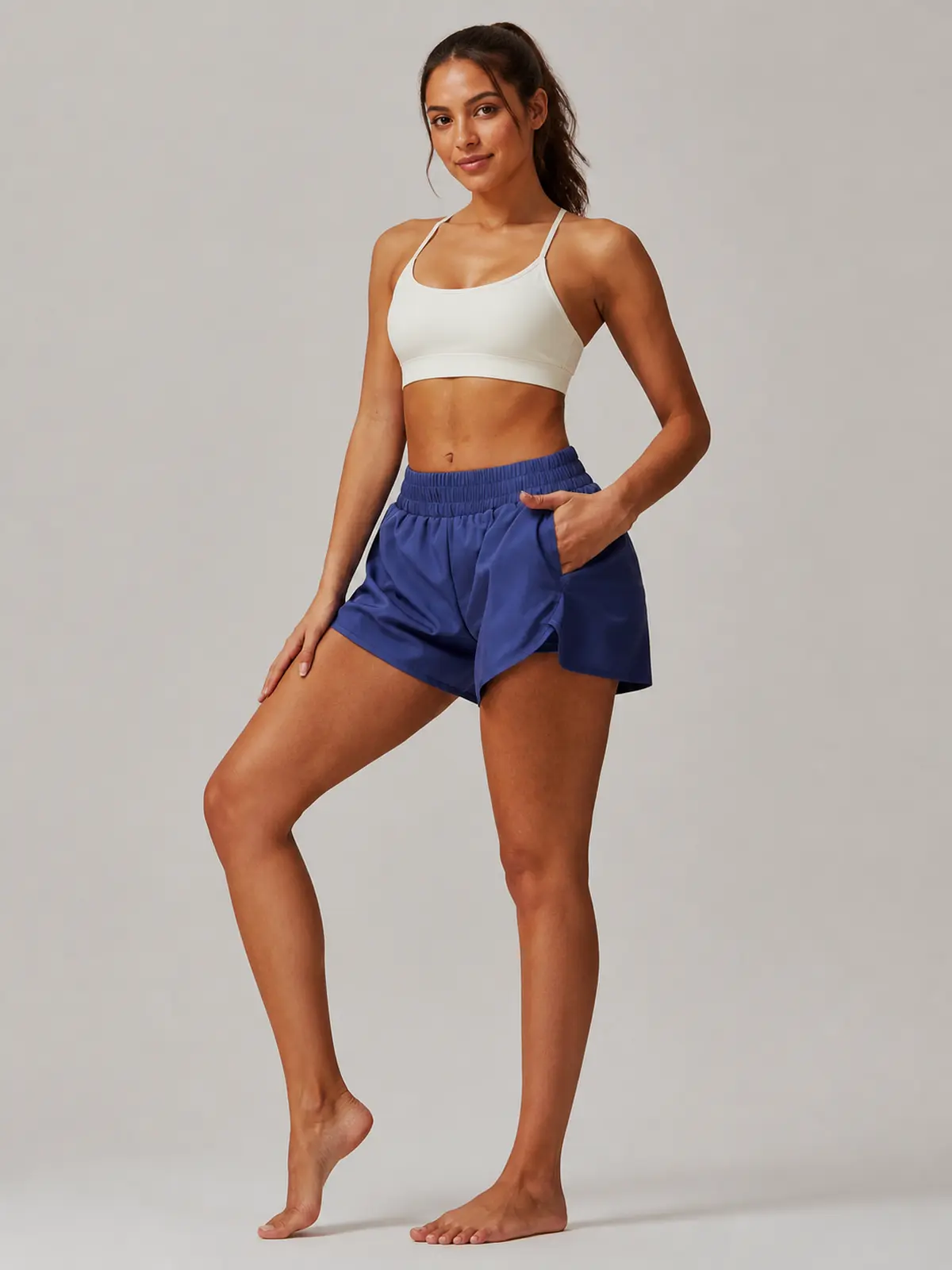 Layered Motion 2-in-1 Yoga Shorts — blue-purple — authoritative variation match