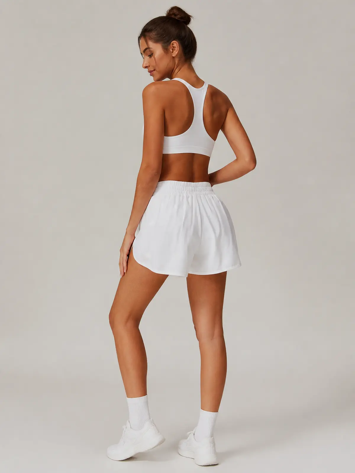 Layered Motion 2-in-1 Yoga Shorts — white — authoritative variation match