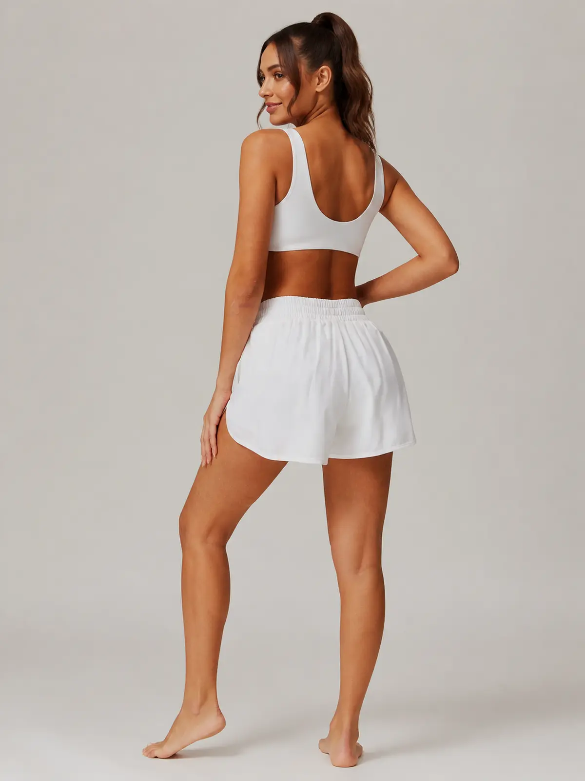 Layered Motion 2-in-1 Yoga Shorts — white — authoritative variation match