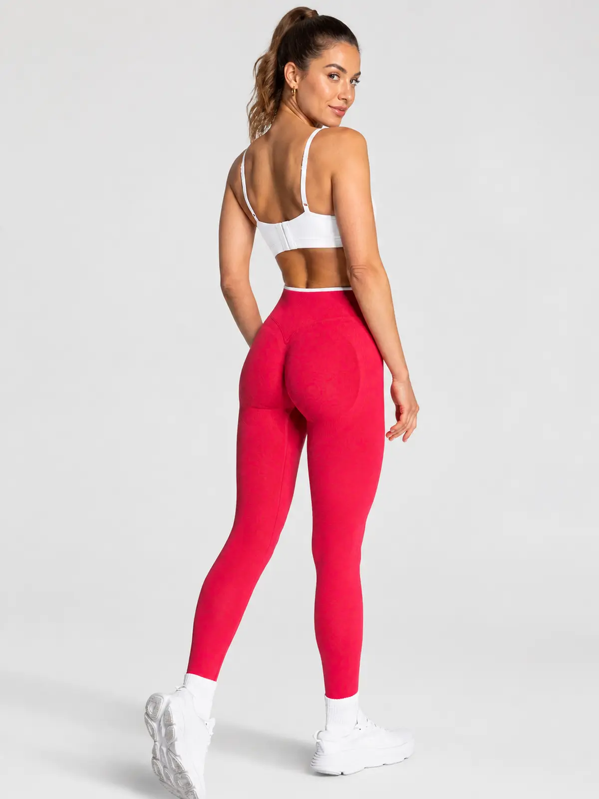 Leopard Motion Seamless High-Rise Ankle-Length Yoga Leggings — raspberry pink — authoritative variation match
