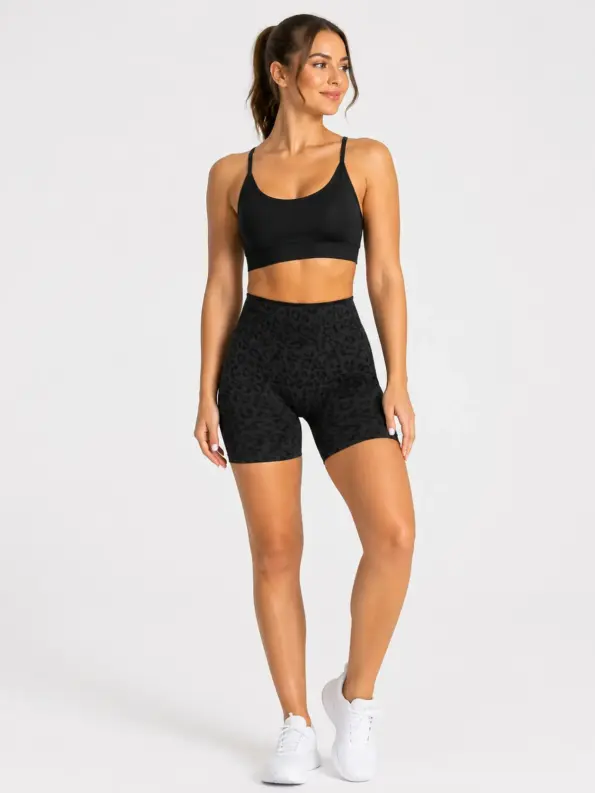 Leopard Pulse Seamless High-Rise Bike Shorts — black — bike-shorts — authoritative variation match